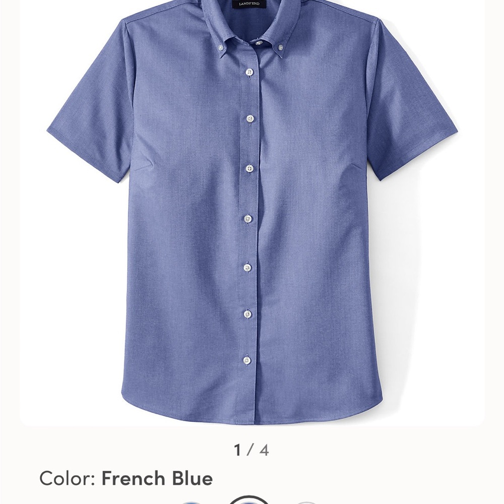 Lands End School Uniform Girls Short Sleeve Oxford Dress Shirt (set of 4) - Picture 5 of 6